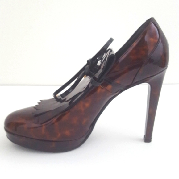 Viktor & Rolf size 38 brown leather kiltie shootie bootie high heels platform - Picture 6 of 13